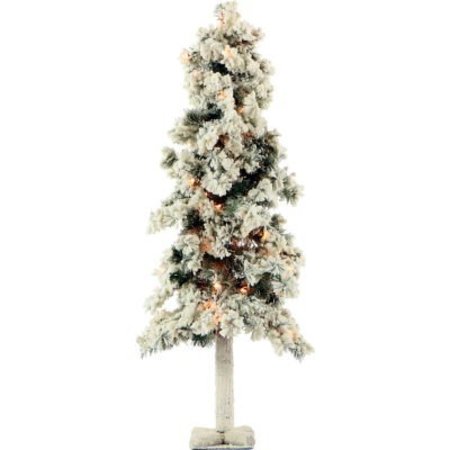 ALMO FULFILLMENT SERVICES LLC Fraser Hill Farm Artificial Christmas Tree - 4 Ft. Snowy Alpine Tree - Clear Lights FFSA040-1SN